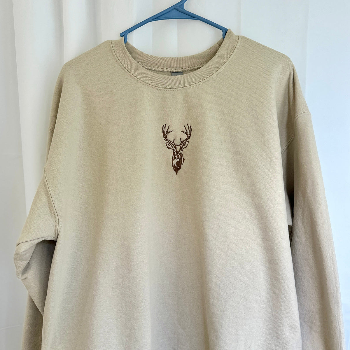 Embroidered Deer Crew